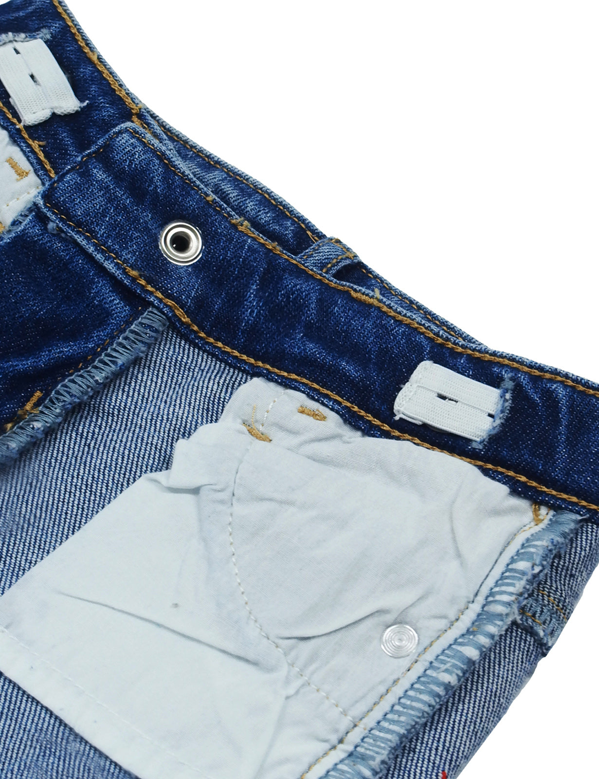 Little Kid Elastic Band Ripped Fresh Denim Jeans Pants