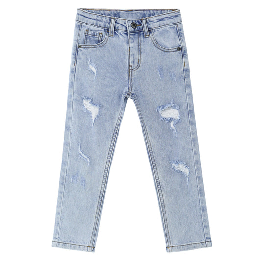 Baby Boys Girls Ripped Denim Soft Cute Pants Jeans