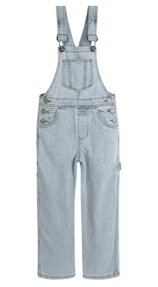 Kids' Denim Bib Overalls, Little Big Kids 3 Buttons Both Sides Jean Dungarees Pants
