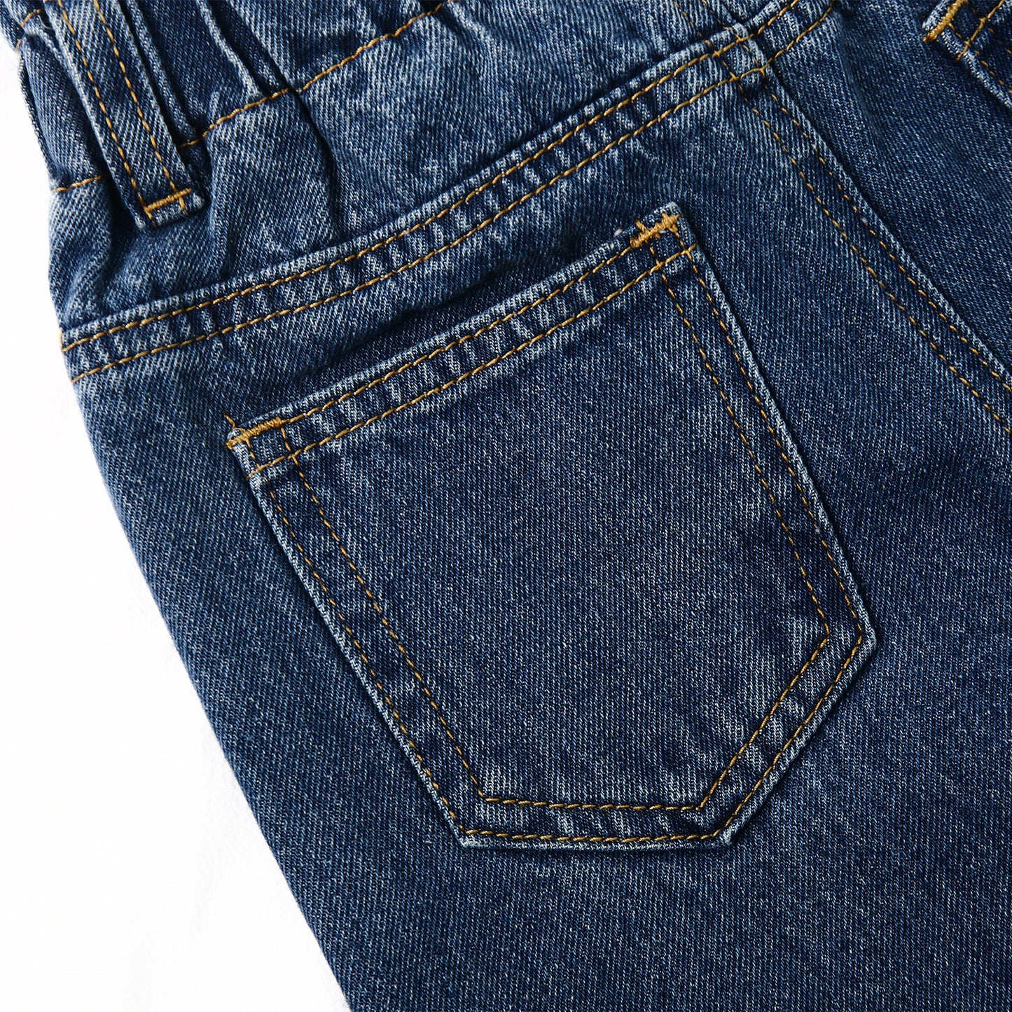 Baby Girls Jeans,Toddler Elastic Waist with D-ring Slant Pockets Wide-leg Denim Pants