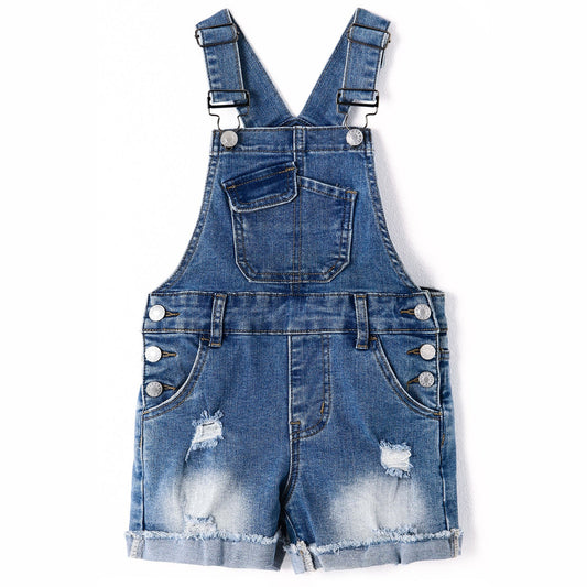 Girls Denim Overall Shorts,4-15 Little Big Boys Jean Overalls