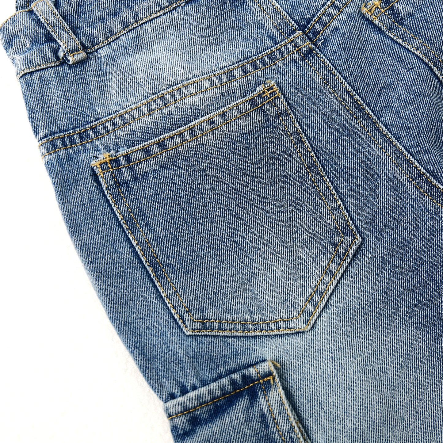 6-13T Girls鈥?Denim Cargo Overalls, Wide Leg Jean Dungarees