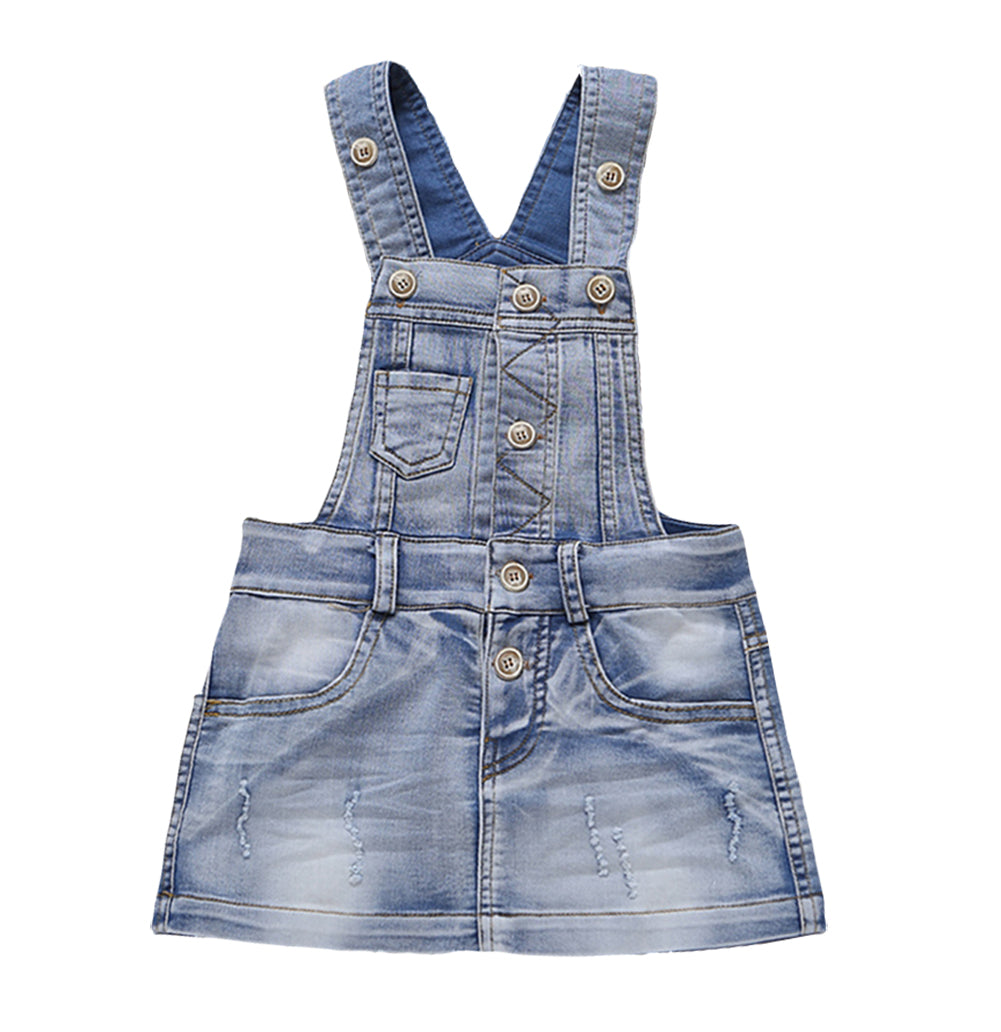Little Girls Denim Overalls Dress Jeans Shortalls  Kidscool USA