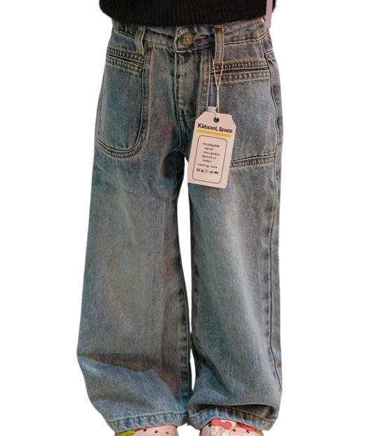 Girls Jeans, 12M-13T Wide Size Range Wide-leg Flared Denim Pants