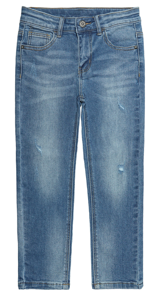 Little Girls Elastic Band Ripped Strechy Slim Fit Jeans Pants