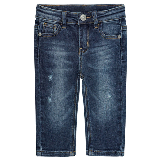 Baby Little Boy Ripped Washed Soft Slim Cotton Jeans