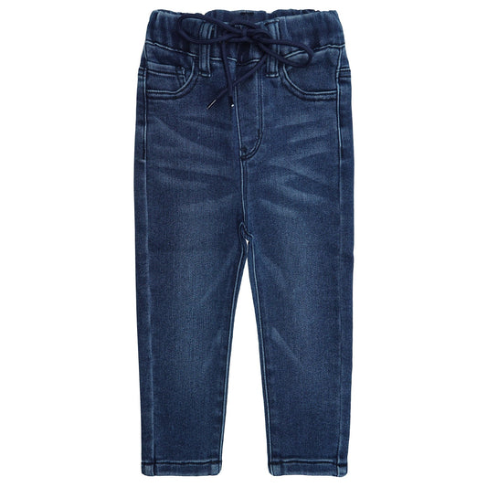 Boys Girls Big Elastic Waist Stretchy Washed Soft Cotton Jeans