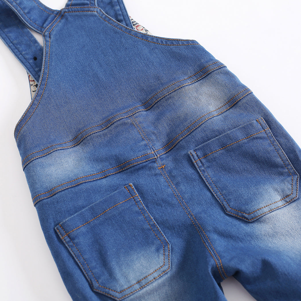 Baby Little Boys Girls Blue Black Denim Jean Overalls
