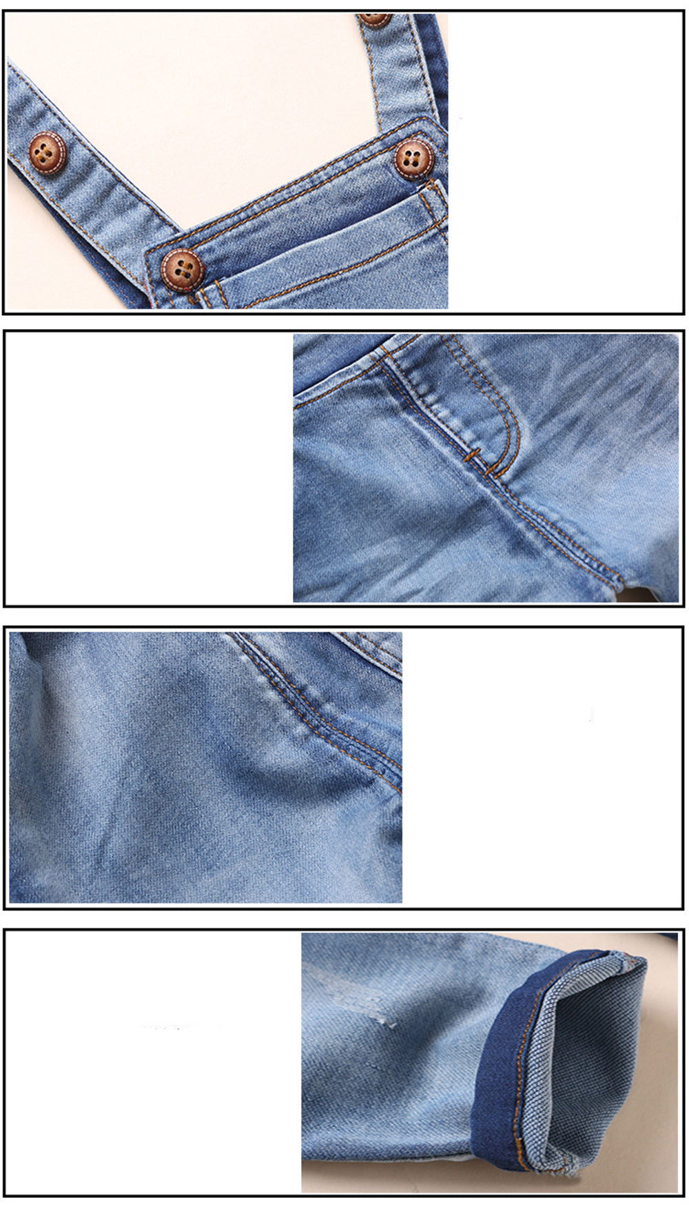 12M-4T Toddler Water Washed Ripped Soft Denim Overalls