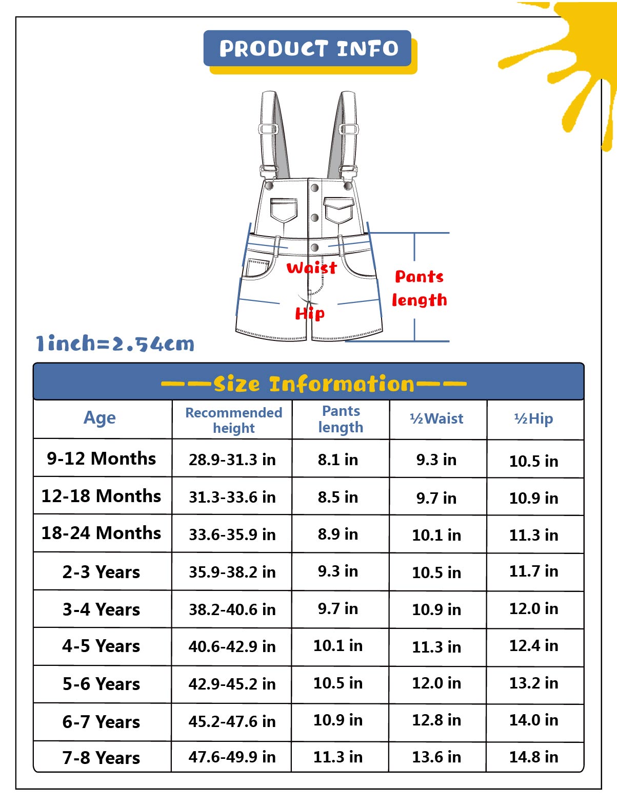 Cute Jeans Overalls Toddler Denim Shortalls