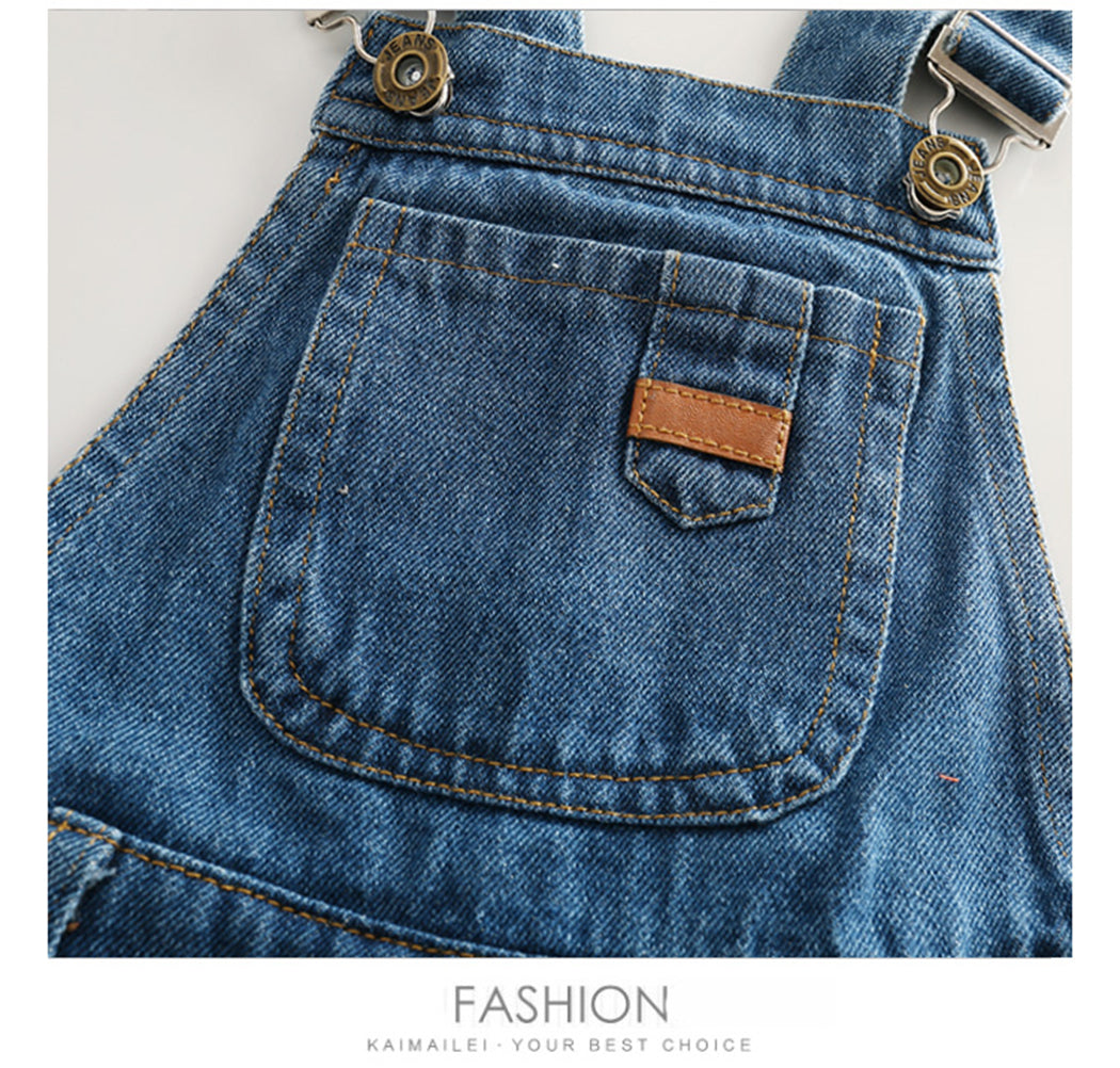 Girls Rompers Big Ripped Denim Shortalls