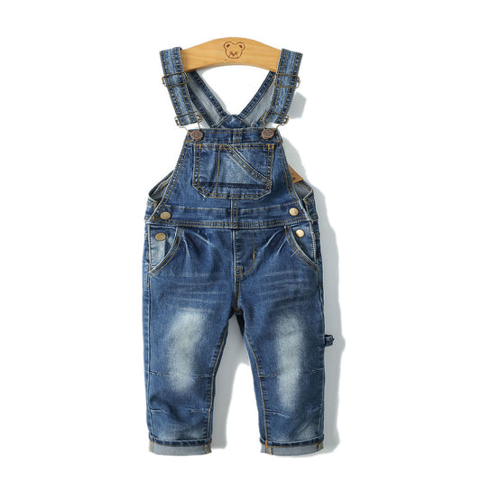 Girl Boy Jeans Overalls Ripped Jumpsuit