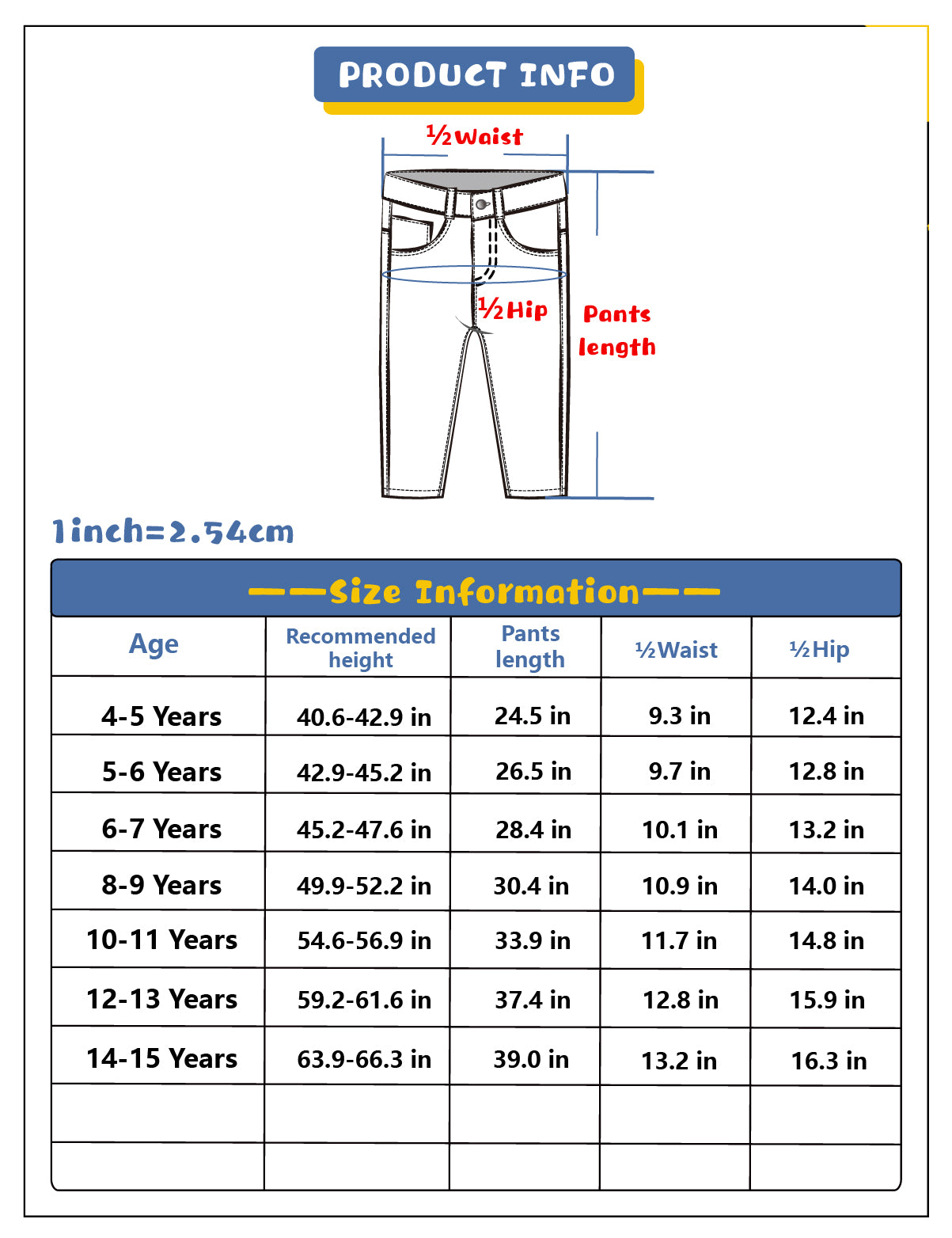 5-15T Girls Embroiderd Flower Decor Slim Jeans Pants