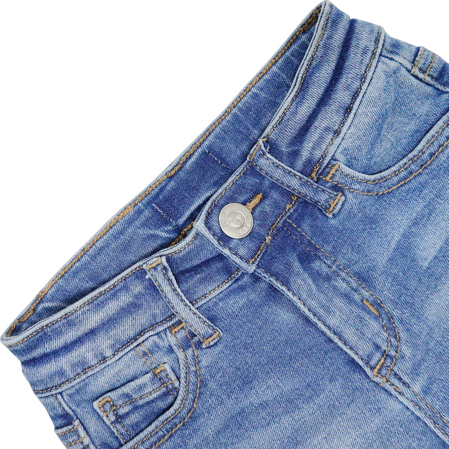 Girls Slim-fit Denim Shorts,Ripped Simple Design Summer Half Jeans Pants
