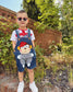 Cute Monkey Soft Baby Denim Shortalls