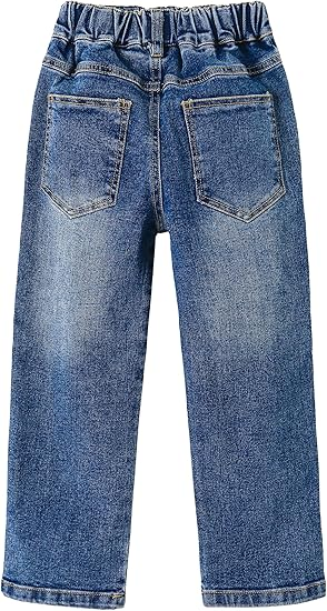 Girls Butterfly Grass Embroidered Slim Jeans Floral Pants