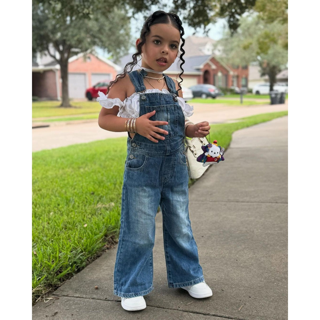 KIDSCOOL SPACE denim overall voor meisjes, kleine grote jongen gewassen slanke jeans werkkleding, lichtblauw, 6-7 jaar KIDSCOOL SPACE denim overall voor meisjes, kleine grote jongen gewassen slanke jeans werkkleding, lichtblauw, 6-7 jaar