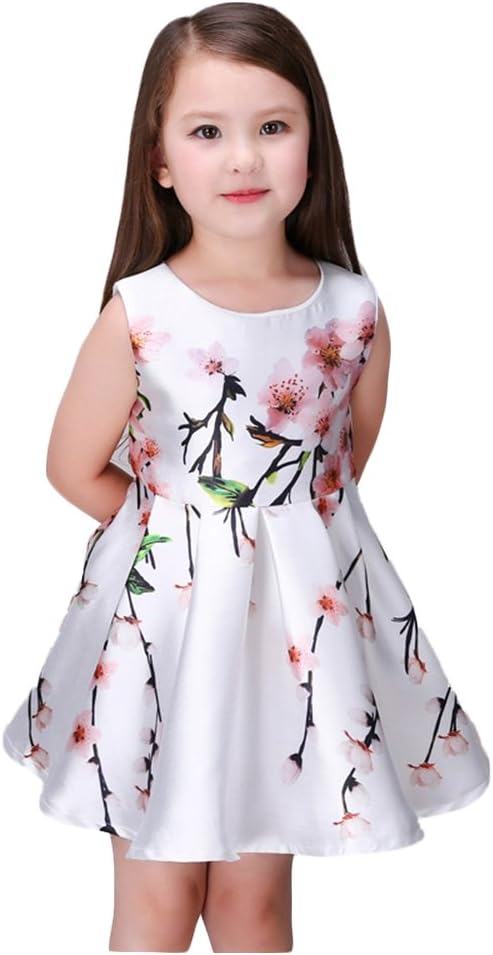 KIDSCOOL Vivid Floral Printed Casual Dresses