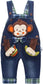 KIDSCOOL Monkey Plaid Denim Overalls