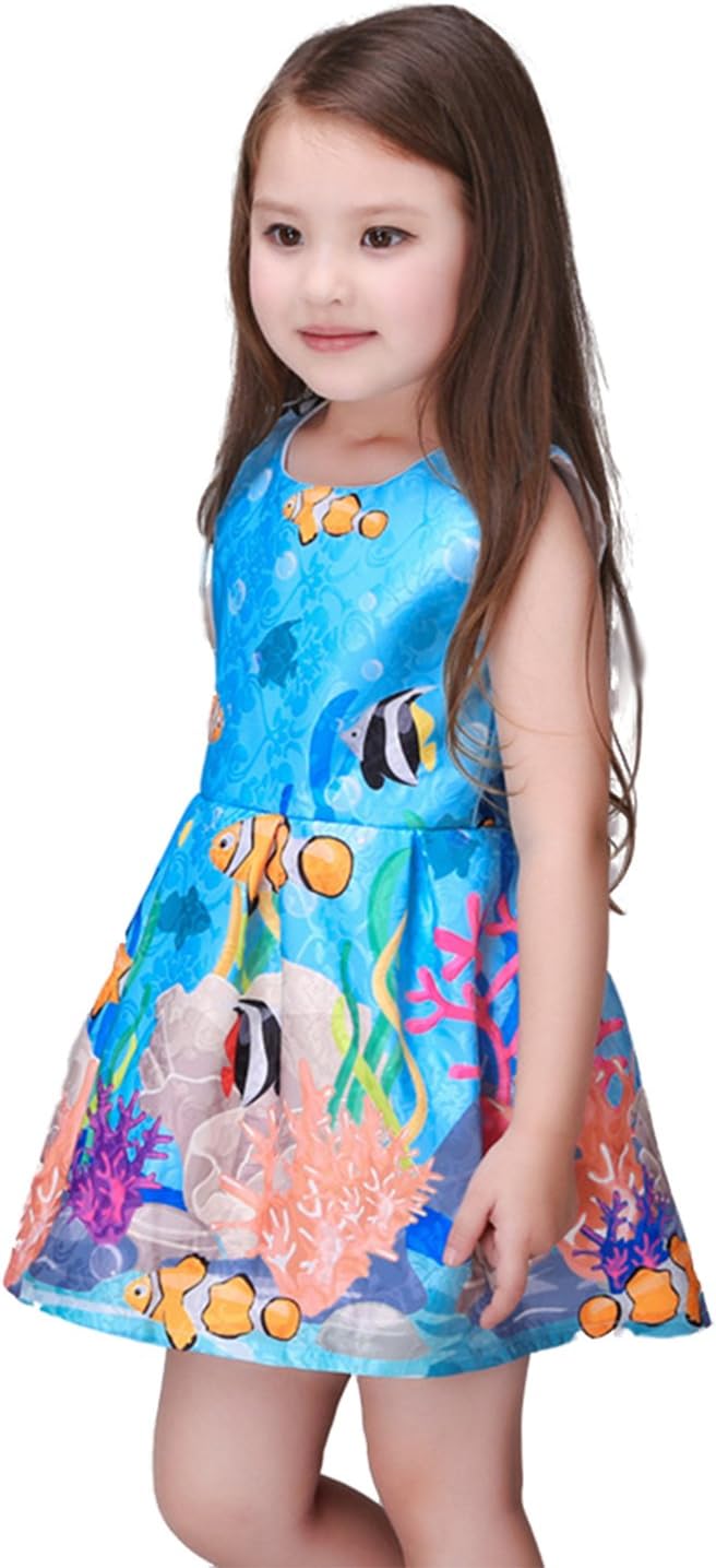 KIDSCOOL Sea World Printed Casual Dresses