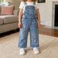 Girls Butterfly Wide-Leg Denim Overalls Big2805