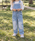 Girls Heart Embroidered Floral Overalls Big2816