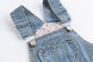Girls Heart Embroidered Floral Overalls Big2816