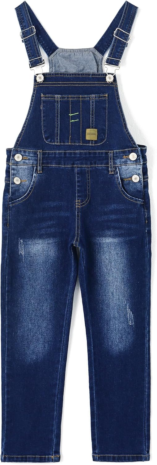 Girls Classic Distressed Overalls 1