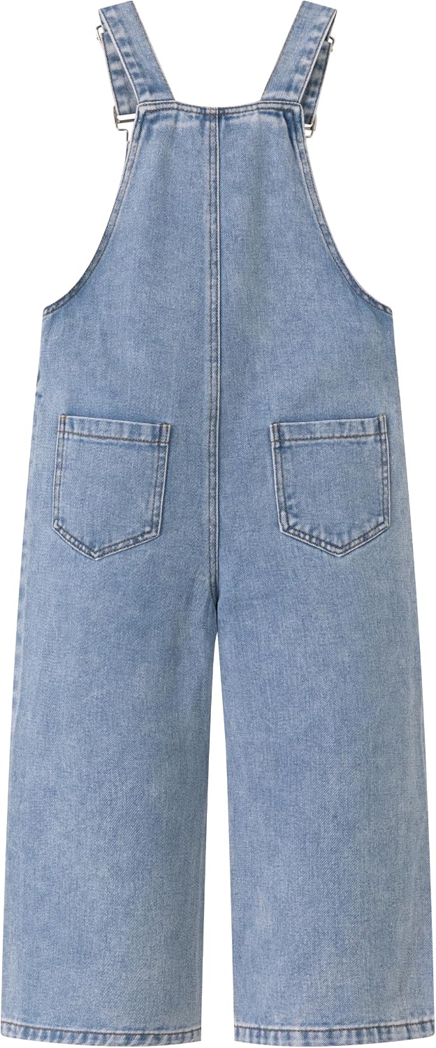 Girls Butterfly Embroidered Denim Overalls Big2825