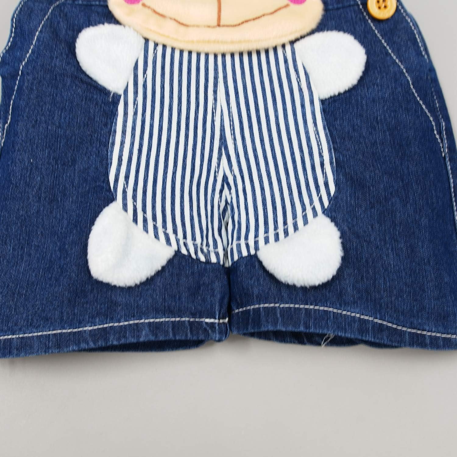 Cute Monkey Soft Baby Denim Shortalls
