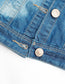 Girls Lace Round-Collar Denim Vest