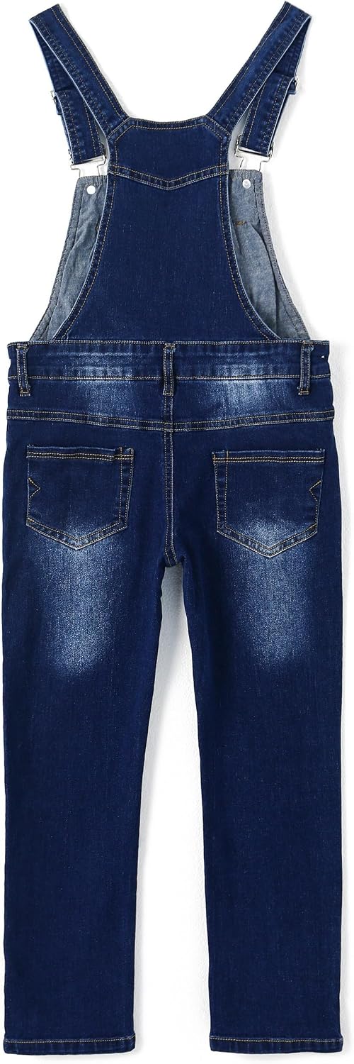 Girls Classic Distressed Overalls 3