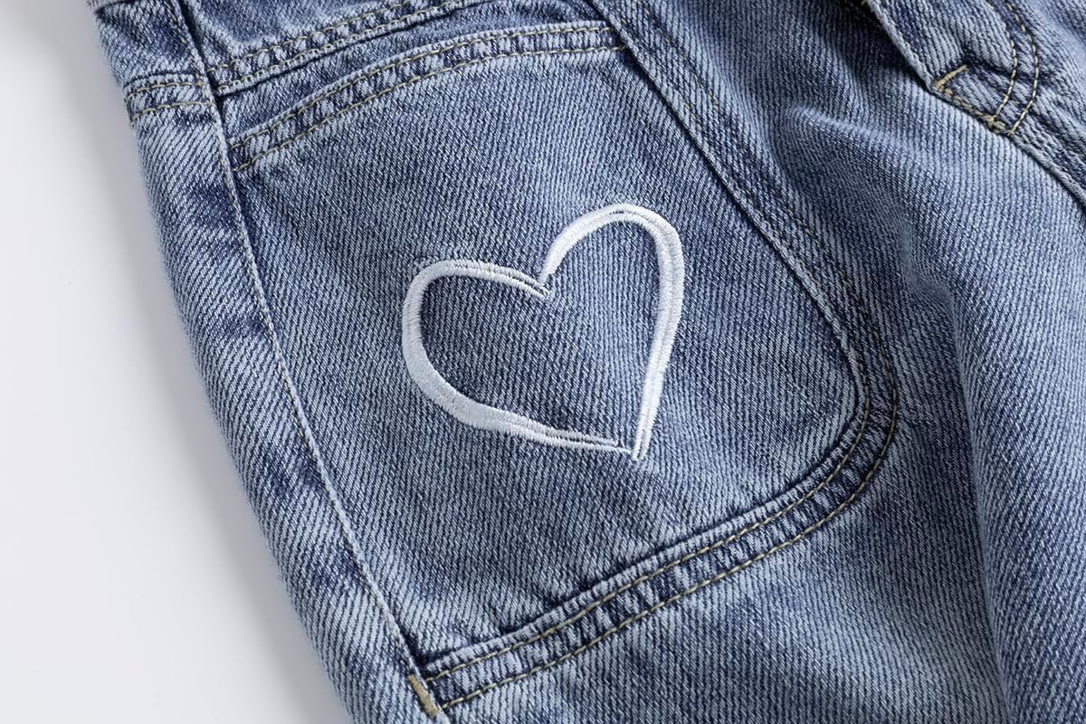 Toddler Girls Heart Wide-Leg Jeans Big2808