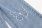 Girls Butterfly Embroidered Denim Overalls Big2825