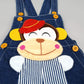 Cute Monkey Soft Baby Denim Shortalls