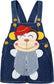 Cute Monkey Soft Baby Denim Shortalls