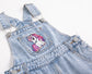 Girls Unicorn Embroidered Wide-Leg Overalls Big2815