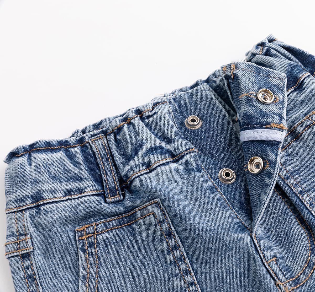 Girls Heart Elastic-Waist Wide-Leg Jeans Big2807