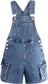 Girls Denim Cargo Overall Shorts Big2809