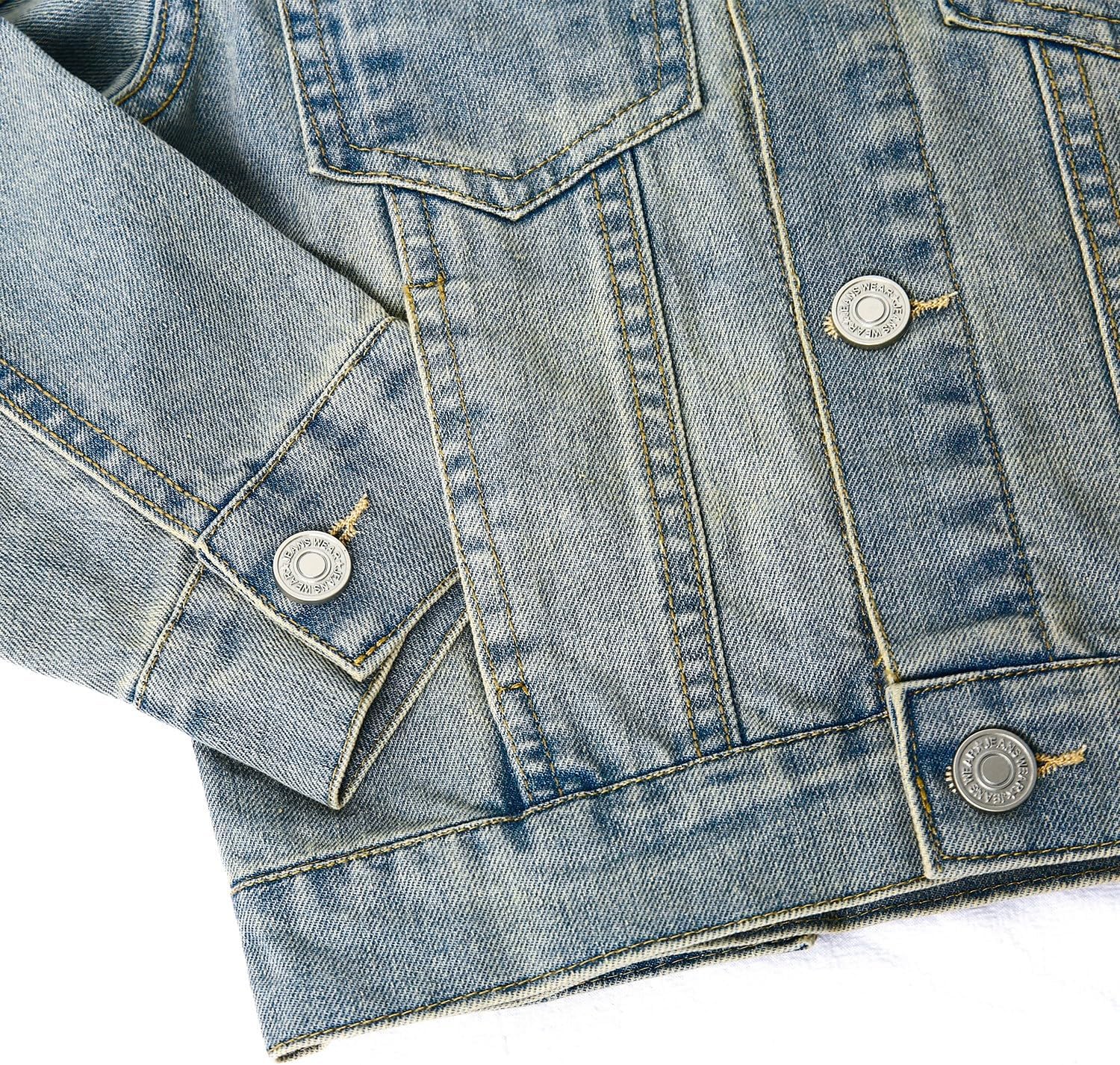 Kids Light-Wash Button Denim Jacket gallery 4