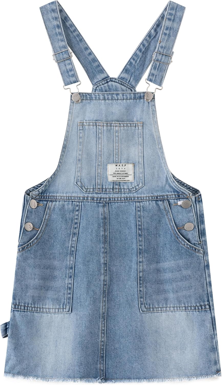 KIDSCOOL Girls Denim Overall Skirt Big2811 Light Blue