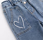 Girls Heart Elastic-Waist Wide-Leg Jeans Big2807