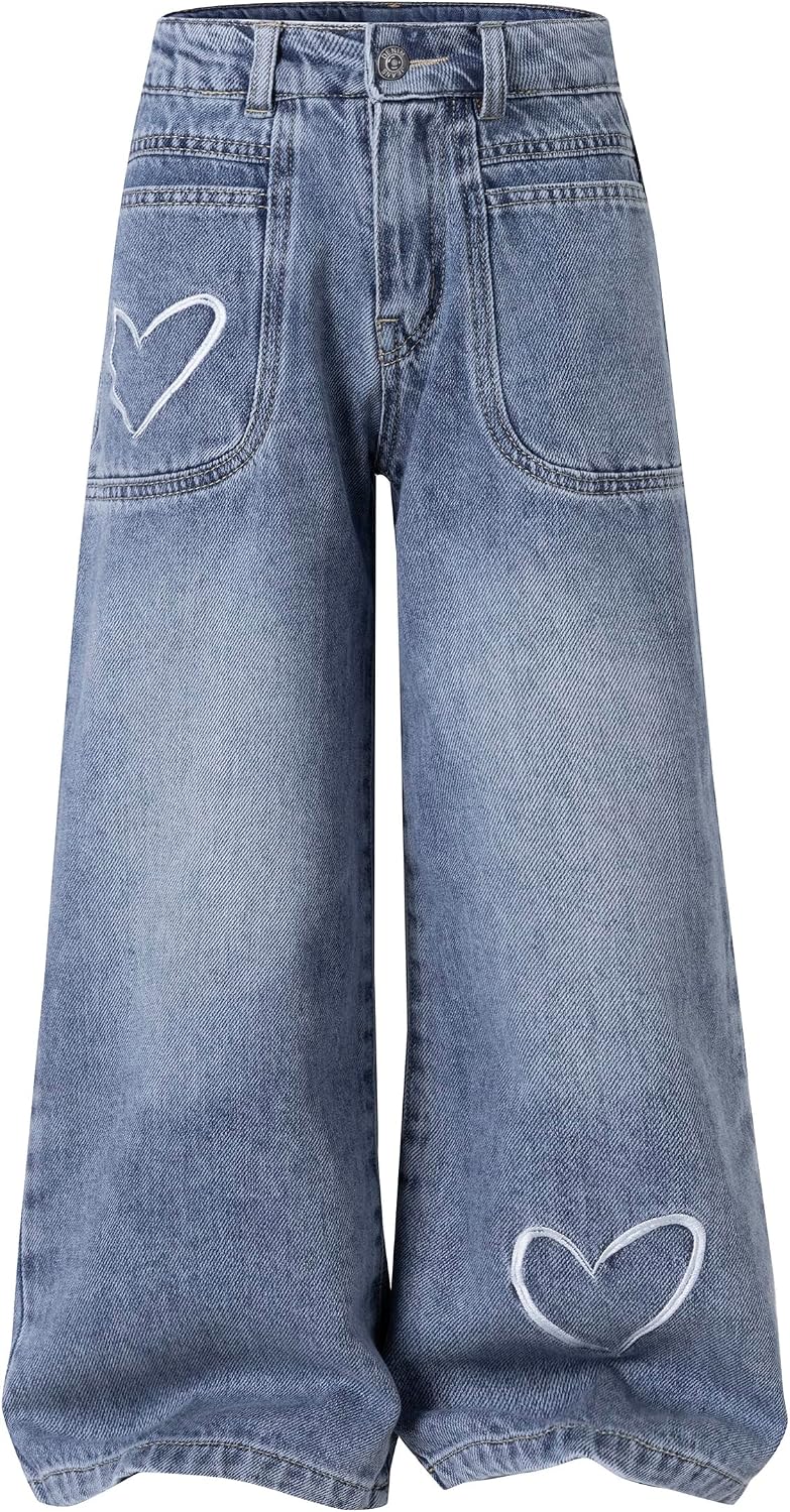 Toddler Girls Heart Wide-Leg Jeans Big2808