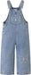 Girls Butterfly Embroidered Denim Overalls Big2825