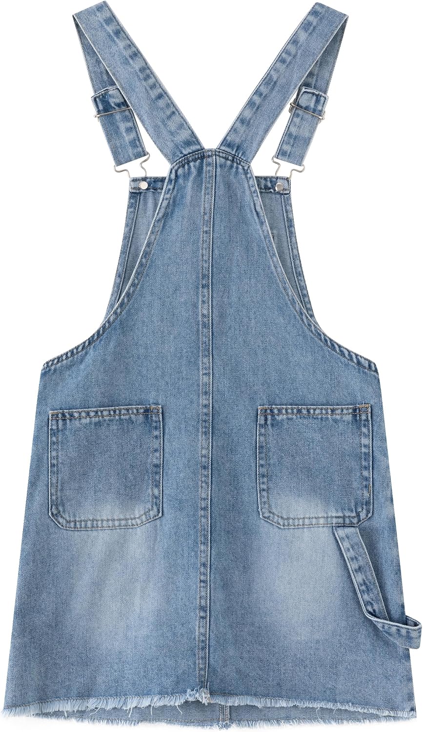 KIDSCOOL Girls Denim Overall Skirt Big2811 Light Blue