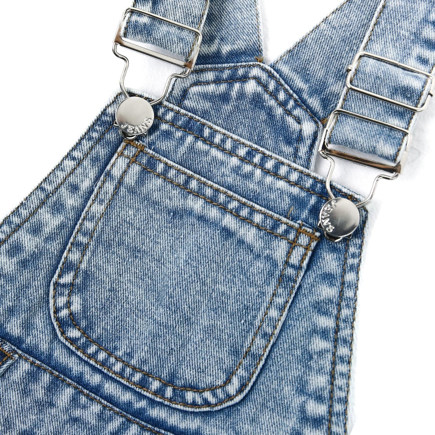 Girls Butterfly Wide-Leg Denim Overalls Big2805