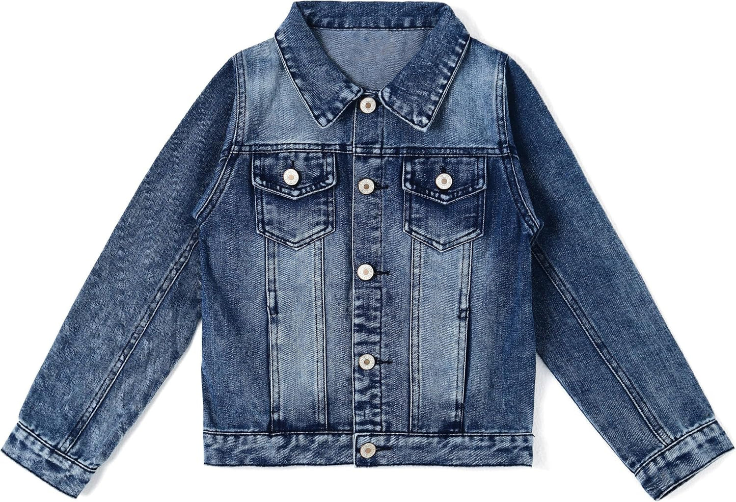 Kids Light-Wash Button Denim Jacket gallery 6