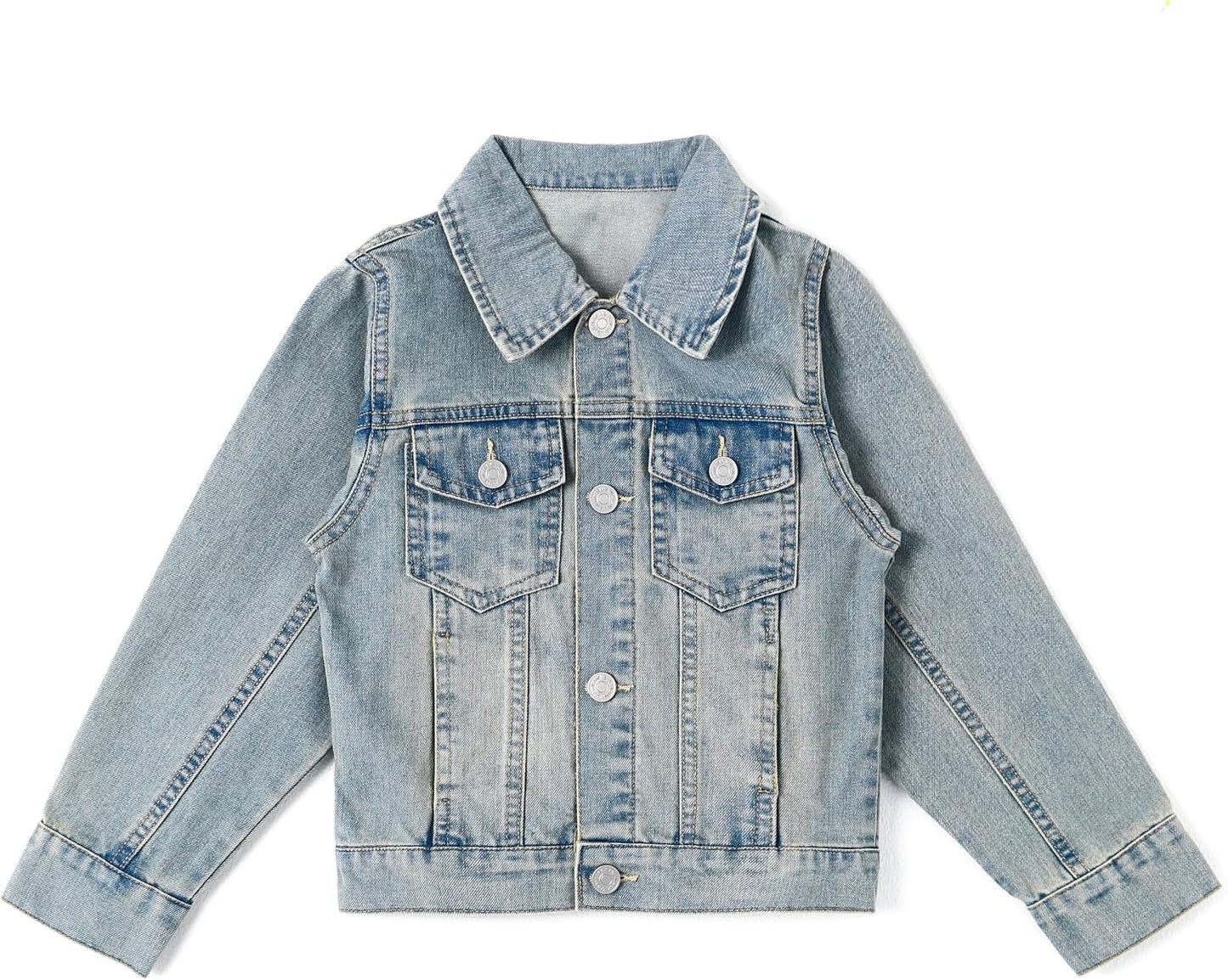 Kids Light-Wash Button Denim Jacket gallery 1