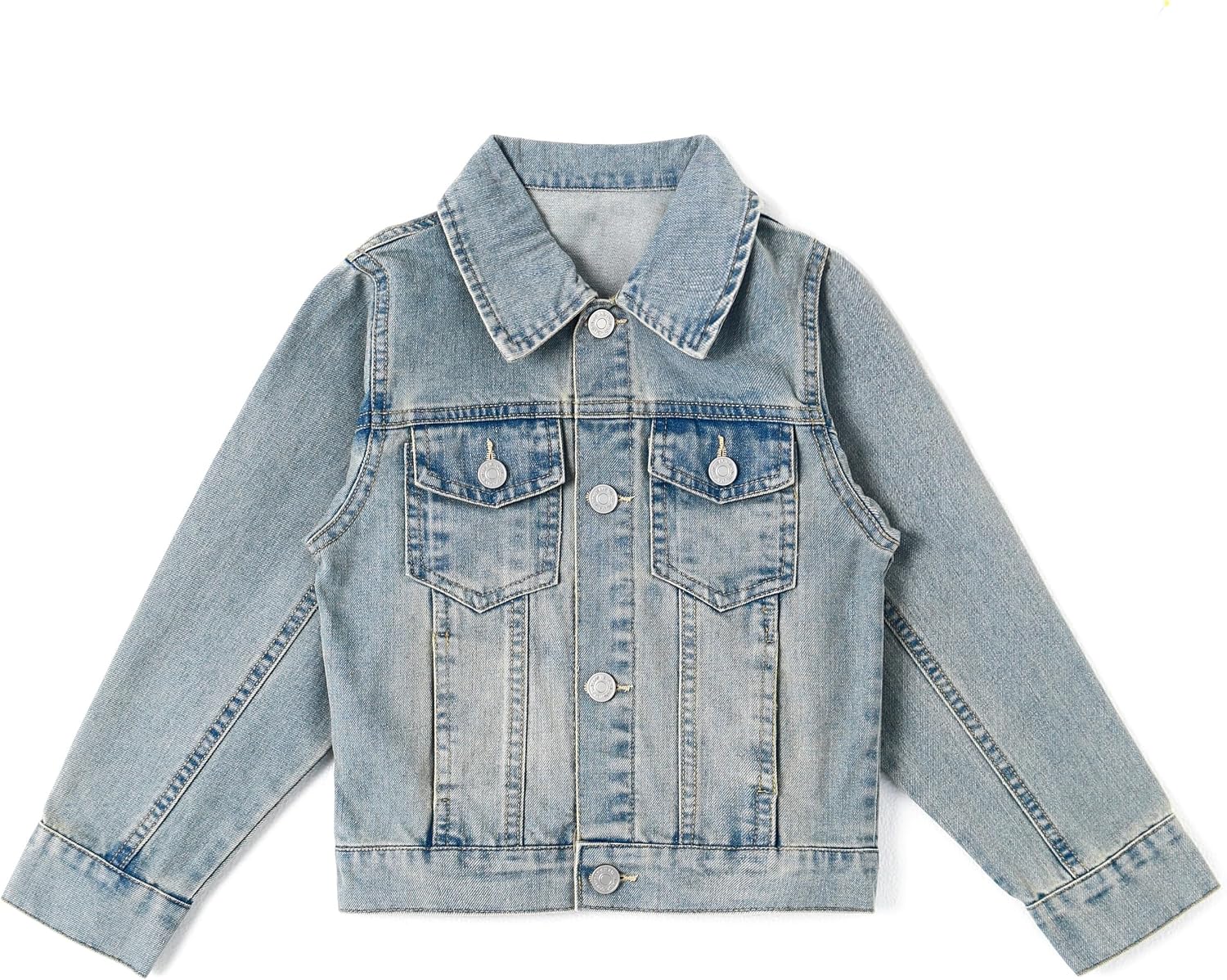 Kids Light-Wash Button Denim Jacket gallery 1