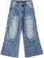 Girls Butterfly Embroidered Denim Overalls Big2825